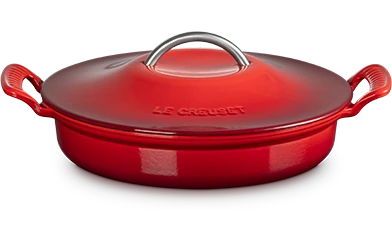 淺底鐵鍋28cm 櫻桃紅