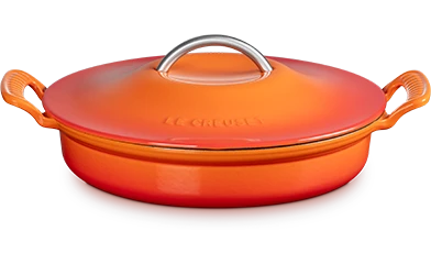 淺底鐵鍋28cm 火焰橘