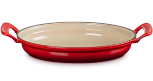 橢圓鐵烤盤28cm 櫻桃紅