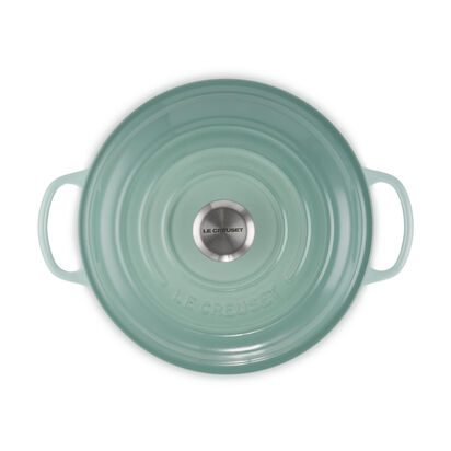 典藏琺瑯鑄鐵淺底鍋26cm(悠然綠)鋼頭 image number 14