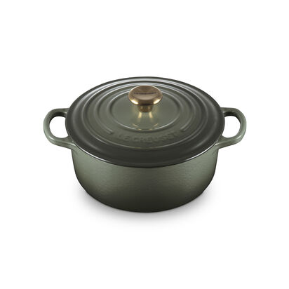 典藏琺瑯鑄鐵圓鍋20cm(百里香綠-金頭-內鍋白) image number 29