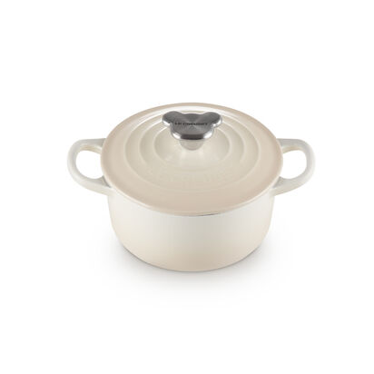 琺瑯鑄鐵圓鍋14cm (蛋白霜-小熊鋼頭-內鍋白) image number 1