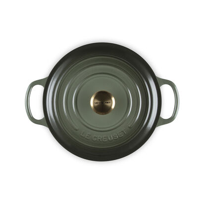 典藏琺瑯鑄鐵圓鍋22cm(百里香綠-金頭-內鍋白) image number 36