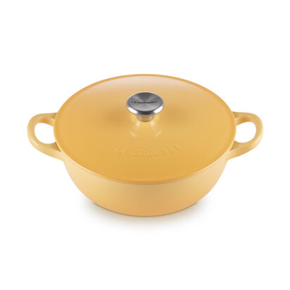 琺瑯鑄鐵媽咪鍋 18cm (蜂蜜黃-鋼頭-內鍋黑) image number 1