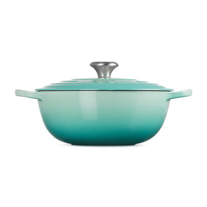 典藏琺瑯鑄鐵媽咪鍋26cm(薄荷綠-鋼頭-內鍋黑) image number 2