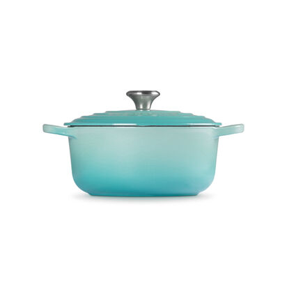 典藏琺瑯鑄鐵圓鍋20cm(薄荷綠-鋼頭) image number 2