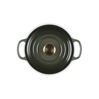 典藏琺瑯鑄鐵圓鍋18cm(百里香綠-金頭-內鍋白) image number 23