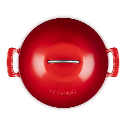 Modern Heritage系列琺瑯鑄鐵淺底鍋28cm (櫻桃紅-內鍋白) image number 4