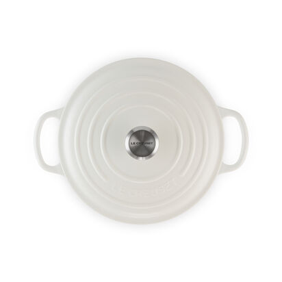 典藏琺瑯鑄鐵圓鍋22cm(棉花白-鋼頭-內鍋白) image number 3