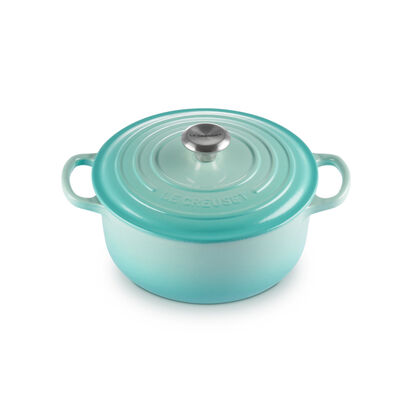 典藏琺瑯鑄鐵圓鍋20cm(薄荷綠-鋼頭) image number 1