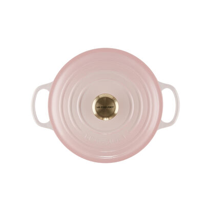 典藏琺瑯鑄鐵圓鍋24cm(貝殼粉-淡金頭-內鍋白) image number 2
