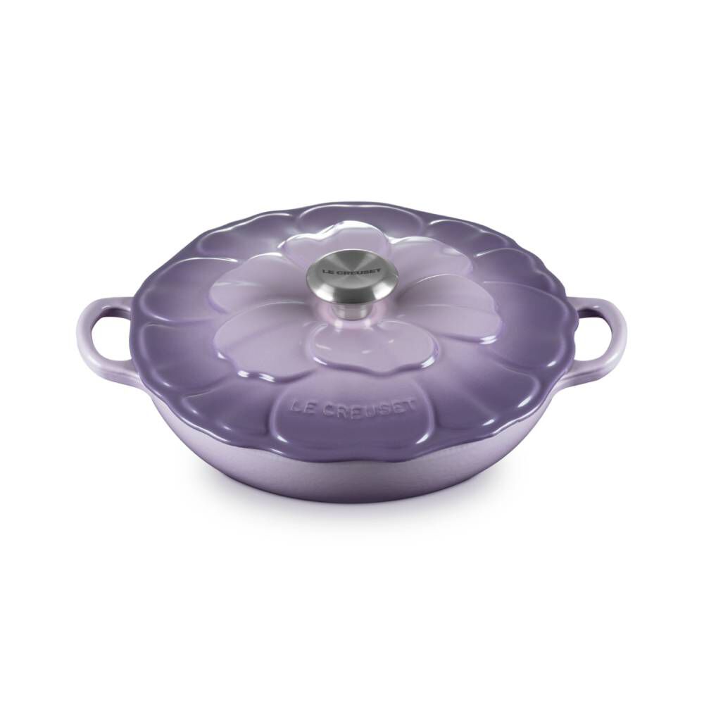 LE CREUSET 花型鍋 パープル ル・クルーゼ新作“淡いパープルカラー”のキッチンウェア、鋳物