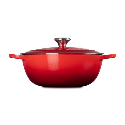典藏琺瑯鑄鐵媽咪鍋26cm(櫻桃紅-鋼頭-內鍋黑) image number 2