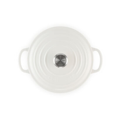 典藏琺瑯鑄鐵圓鍋20cm(棉花白-鋼頭) image number 3