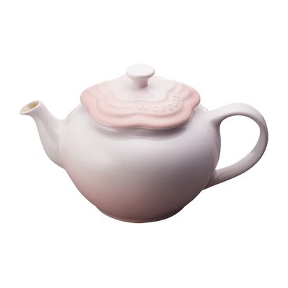 花型茶具組(一壺二盞) (貝殼粉) image number 1