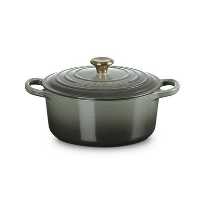 典藏琺瑯鑄鐵圓鍋22cm(百里香綠-金頭-內鍋白) image number 33