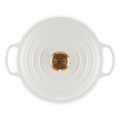 典藏琺瑯鑄鐵圓鍋24cm(棉花白-金頭-內鍋白) image number 13