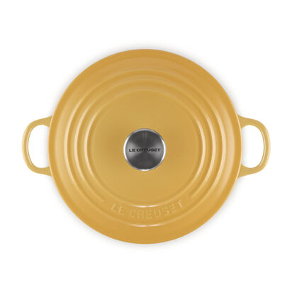 琺瑯鑄鐵圓鍋22cm(溫桲黃-鋼頭-內鍋黑) image number 3