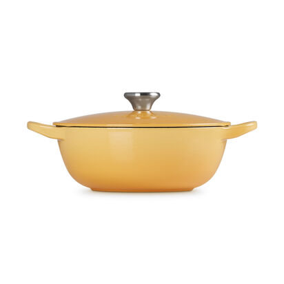 琺瑯鑄鐵媽咪鍋 18cm (蜂蜜黃-鋼頭-內鍋黑) image number 2