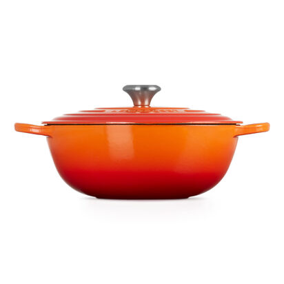 典藏琺瑯鑄鐵媽咪鍋28cm(火焰橘-鋼頭-內鍋黑) image number 2