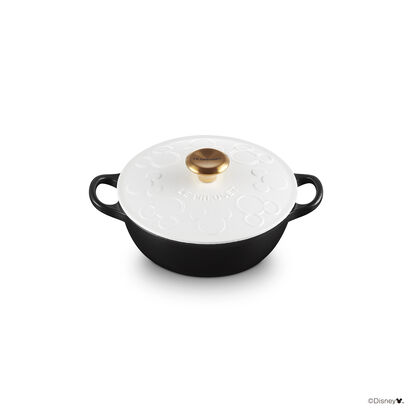 琺瑯鑄鐵媽咪鍋18cm(迪士尼米奇系列 -棉花白-金頭) image number 2