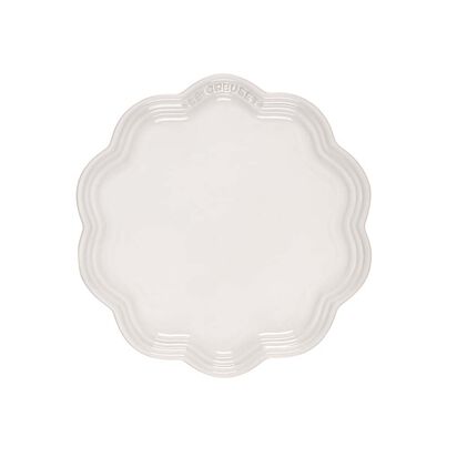 蕾絲花邊盤22cm(雪花白) image number 0