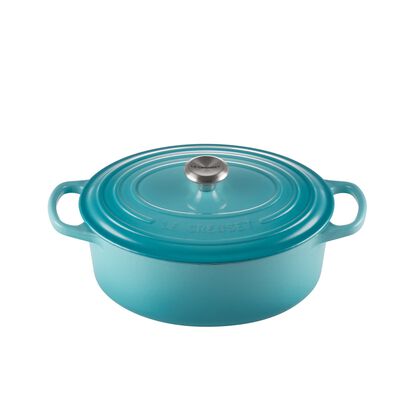 典藏琺瑯橢圓鐵鍋25cm 加勒比海藍 鋼頭170 Le Creuset 台灣 典藏琺瑯橢圓鐵鍋25cm 加勒比海藍 鋼頭170 Le Creuset 台灣