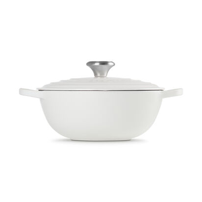 典藏琺瑯鑄鐵媽咪鍋24cm(棉花白-鋼頭-內鍋黑) image number 2