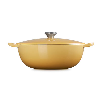 【貝蒂做便當 】琺瑯鑄鐵媽咪鍋26cm(溫桲黃-鋼頭-內鍋黑) image number 2