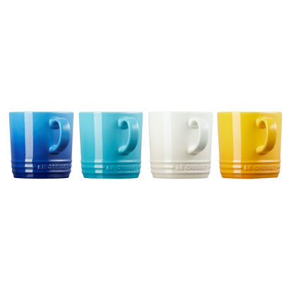 里維埃拉系列英式馬克杯組350ml-4入組(地中海藍/加勒比海藍/蛋白霜/杏桃黃) image number 2