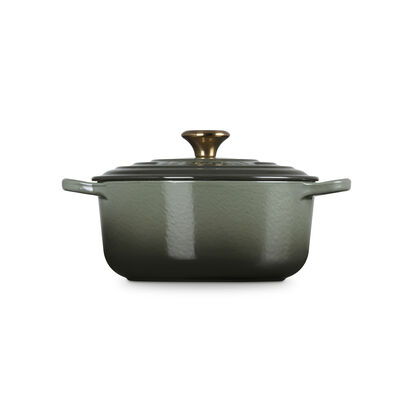 典藏琺瑯鑄鐵圓鍋20cm(百里香綠-金頭-內鍋白) image number 30