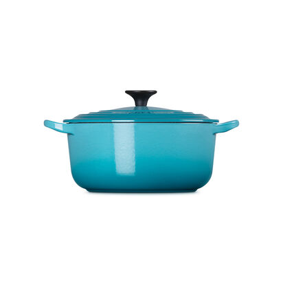 琺瑯鑄鐵圓鍋20cm(加勒比海藍-電木頭-內鍋白) image number 2