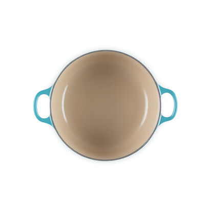 琺瑯鑄鐵圓鍋20cm(加勒比海藍-電木頭-內鍋白) image number 4