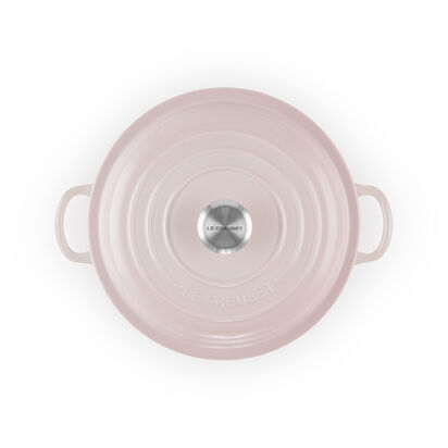典藏琺瑯鑄鐵淺底鍋22cm(貝殼粉-鋼頭-內鍋白) image number 3