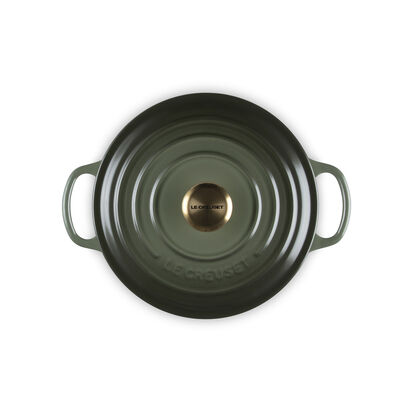 典藏琺瑯鑄鐵圓鍋20cm(百里香綠-金頭-內鍋白) image number 31