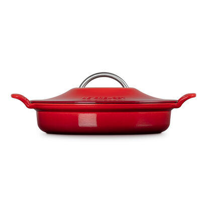 Modern Heritage系列琺瑯鑄鐵淺底鍋28cm (櫻桃紅-內鍋白) image number 2