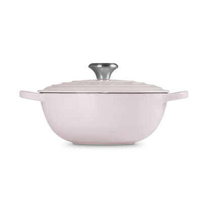 典藏琺瑯鑄鐵媽咪鍋24cm(柔粉紫-鋼頭-內鍋黑) image number 2