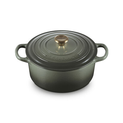 典藏琺瑯鑄鐵圓鍋22cm(百里香綠-金頭-內鍋白) image number 34