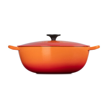 琺瑯鑄鐵媽咪鍋26cm(火焰橘-電木頭-內鍋黑) image number 2