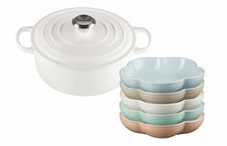 典藏圓鐵鍋 24cm + 花型盤(中) 5入 