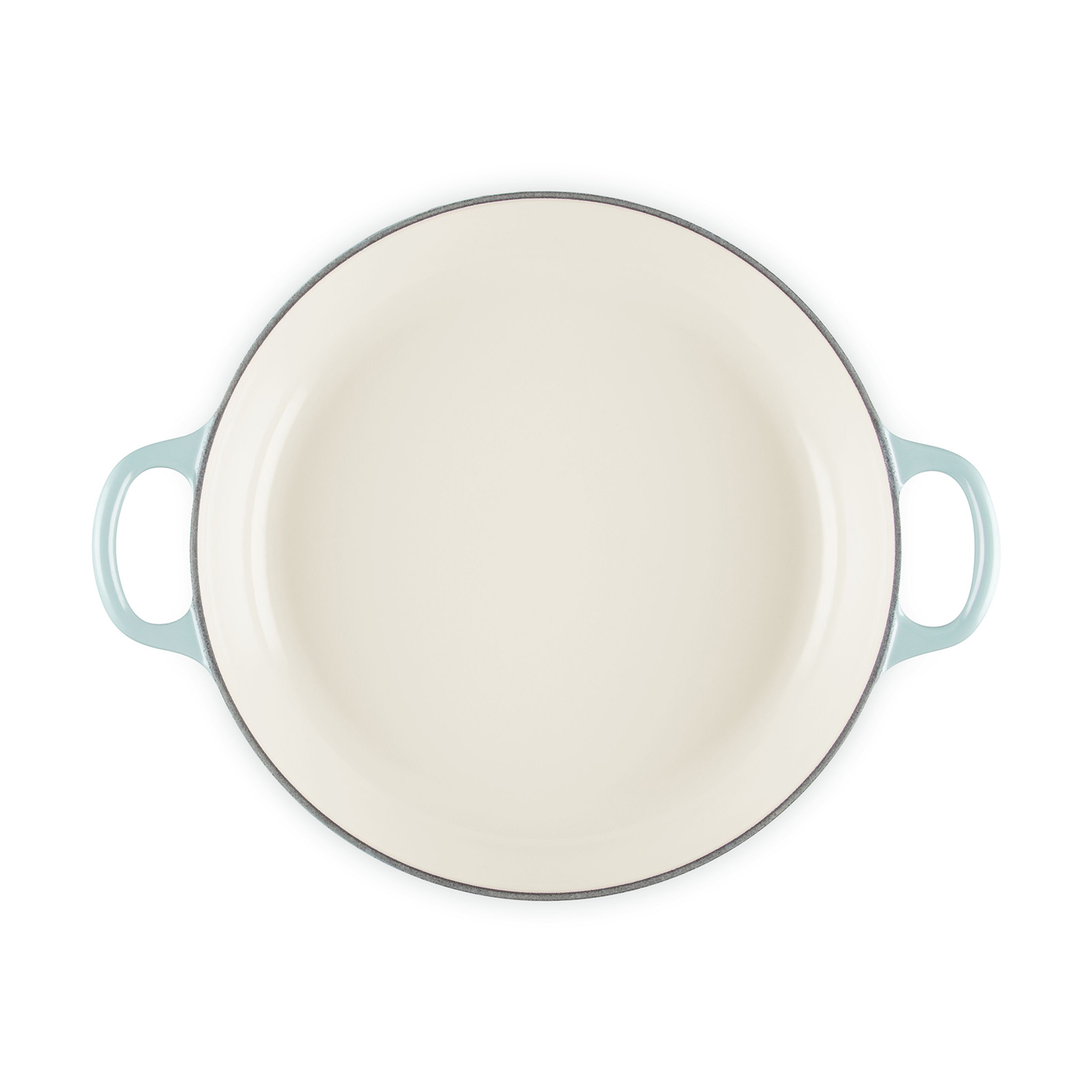 典藏琺瑯鑄鐵淺底鍋26cm(輕荷花妍-鋼頭-內鍋白) image number 3