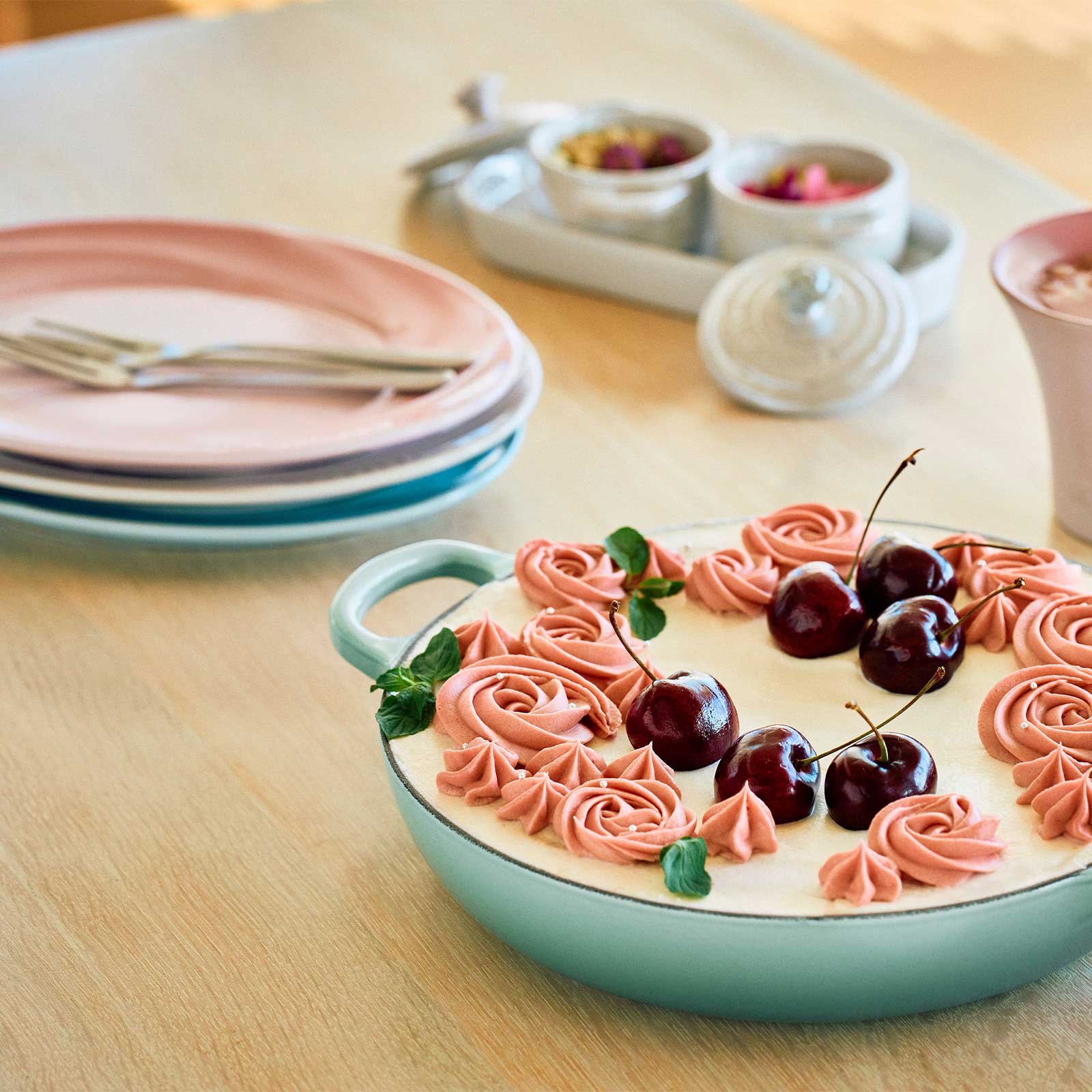 珠光薔薇迷你圓烤盅2入組(附托盤) image number 6