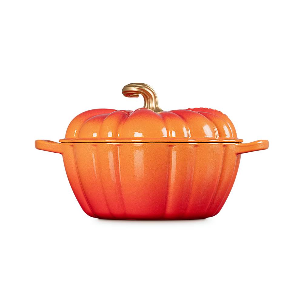 萬聖節系列南瓜造型鑄鐵鍋 (金頭-內鍋白) image number 2