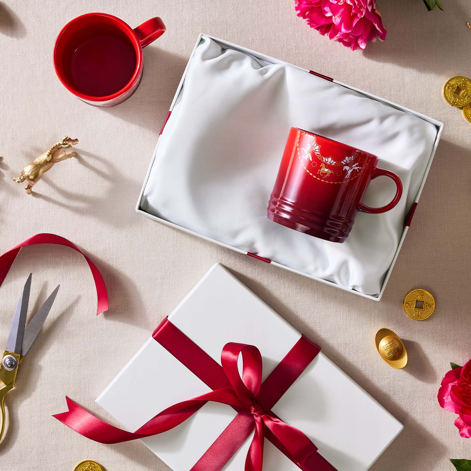 旋轉木馬系列英式馬克杯350ml (櫻桃紅) image number 7