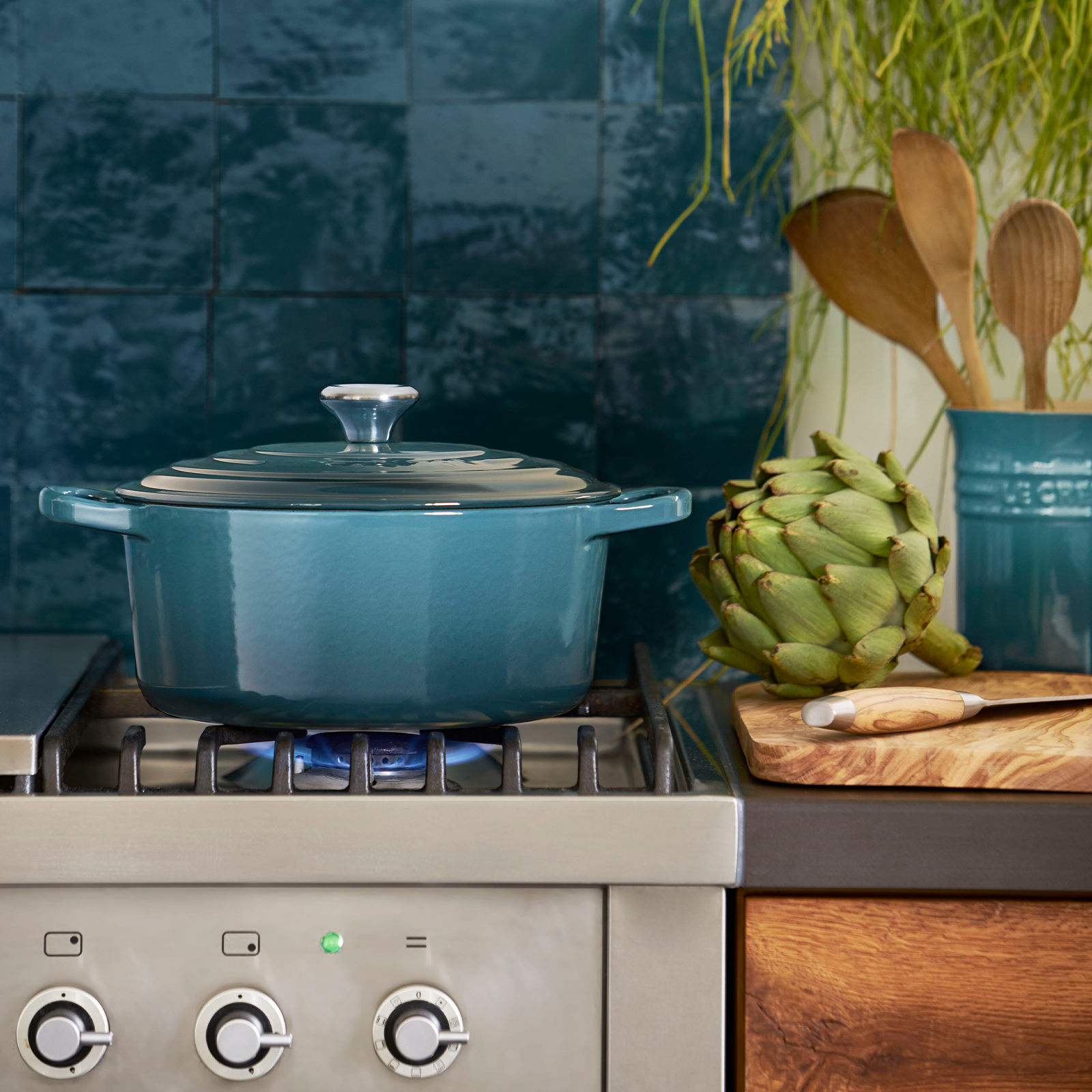 典藏琺瑯鑄鐵圓鍋(鋼頭-內鍋白) image number 5