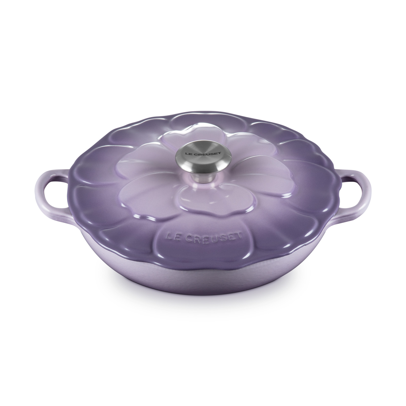 典藏琺瑯鑄鐵淺底鍋26cm(輕荷花妍-鋼頭-內鍋白) image number 1