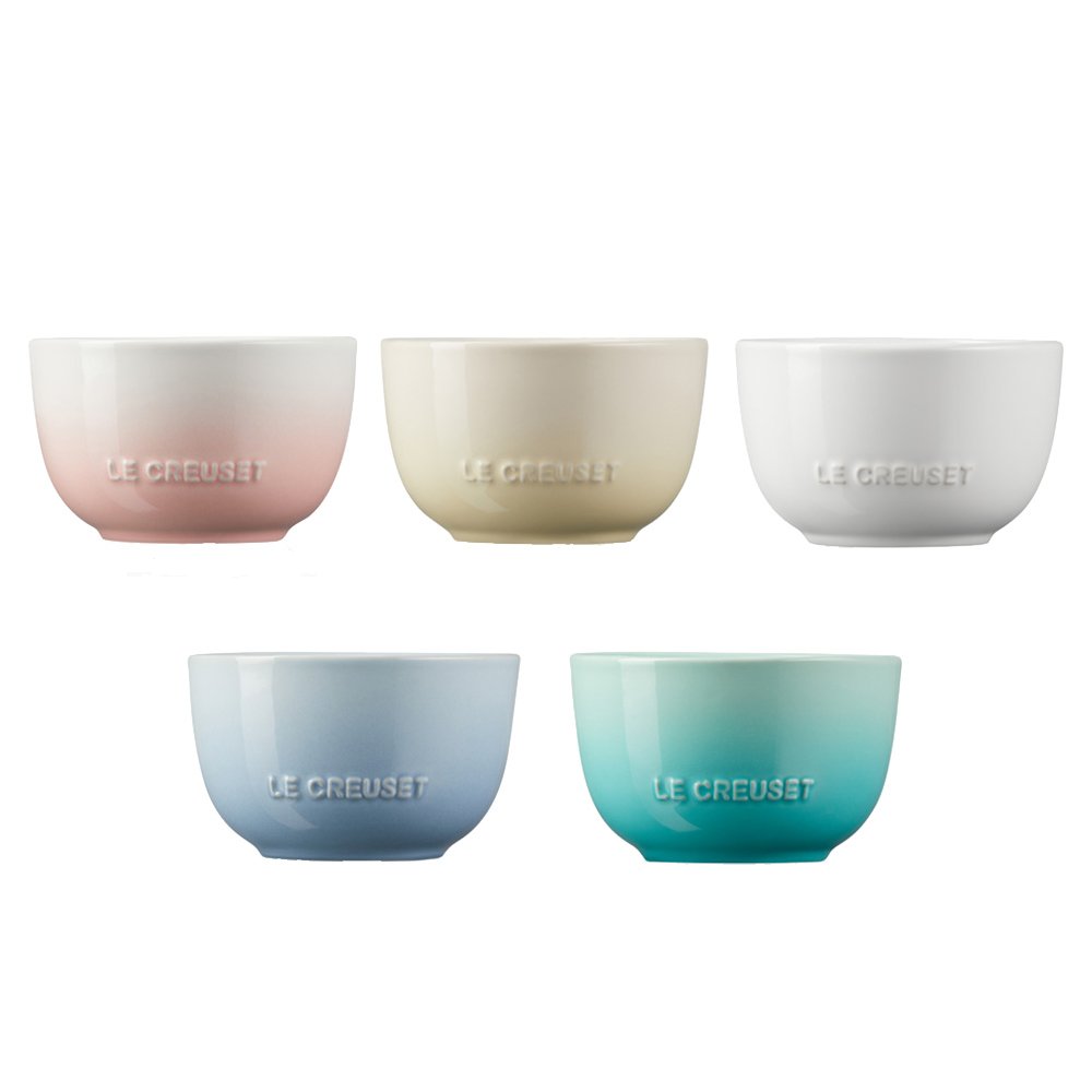 花蕾系列餐碗11cm5入(雪花白/沙丘白/淡粉紅/海岸藍/薄荷綠)