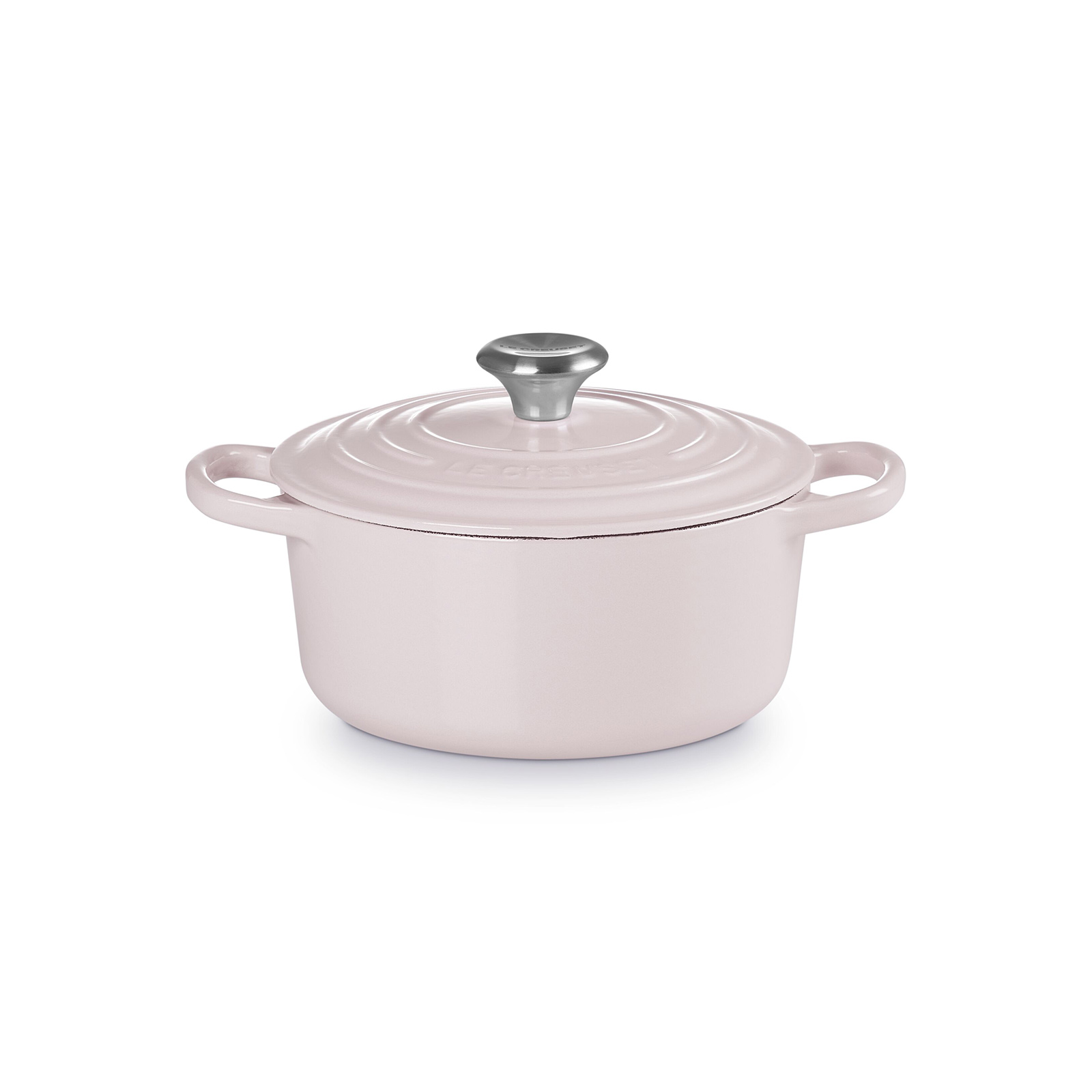 典藏琺瑯鑄鐵圓鍋18cm(柔粉紫-鋼頭-內鍋白)