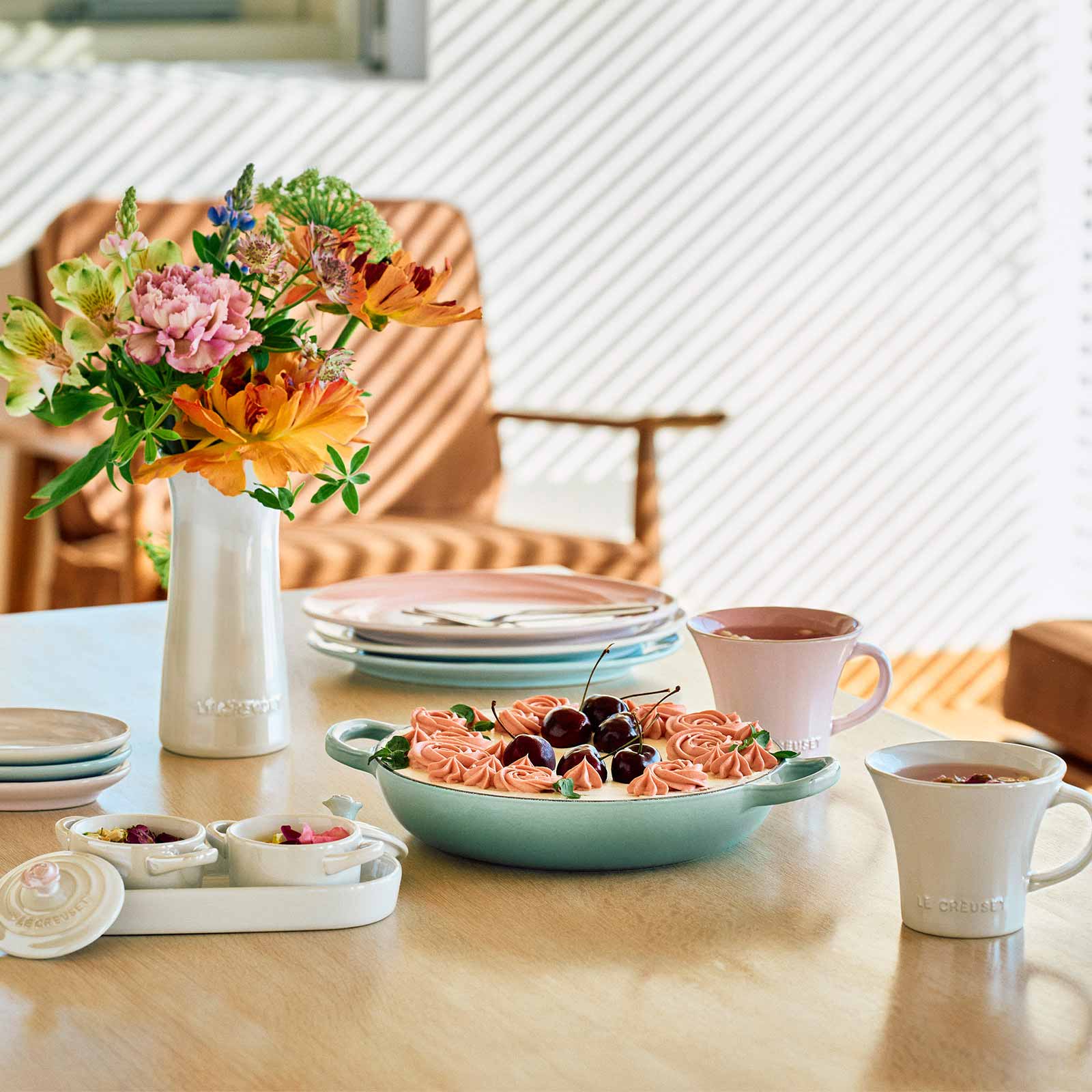 珠光薔薇迷你圓烤盅2入組(附托盤) image number 7