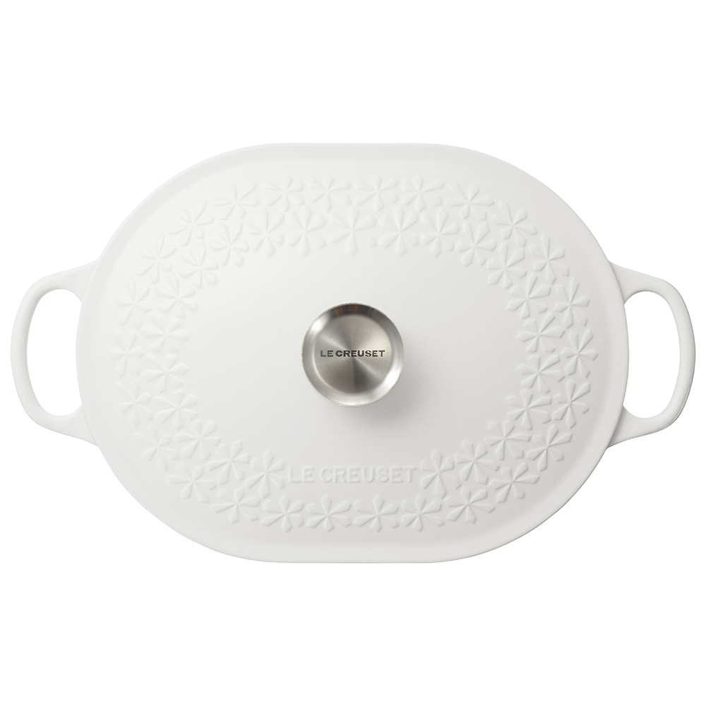 琺瑯鑄鐵橢圓鍋31cm(縷空雕花-鋼頭-內鍋白) image number 3